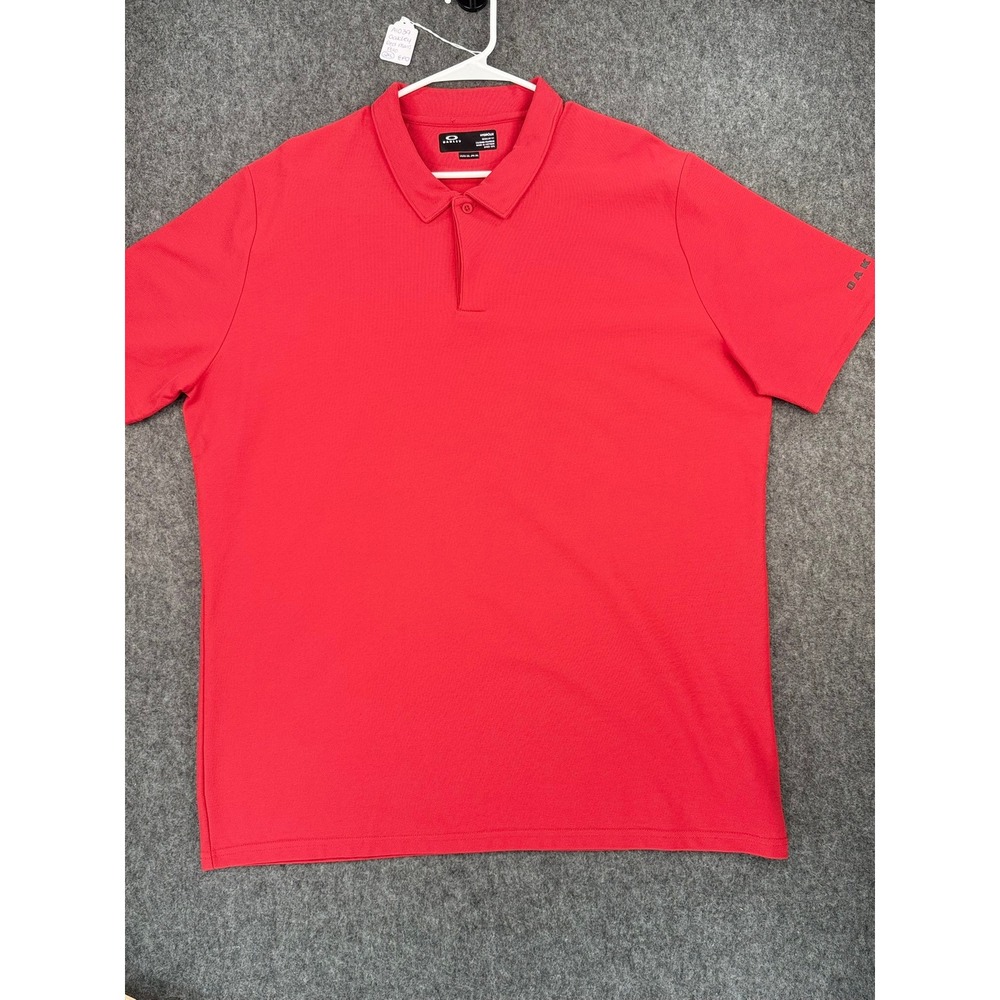 Oakley Hydrolix Mens XXL Red Short Sleeve Regular Fit Golf Polo Shirt CA35460